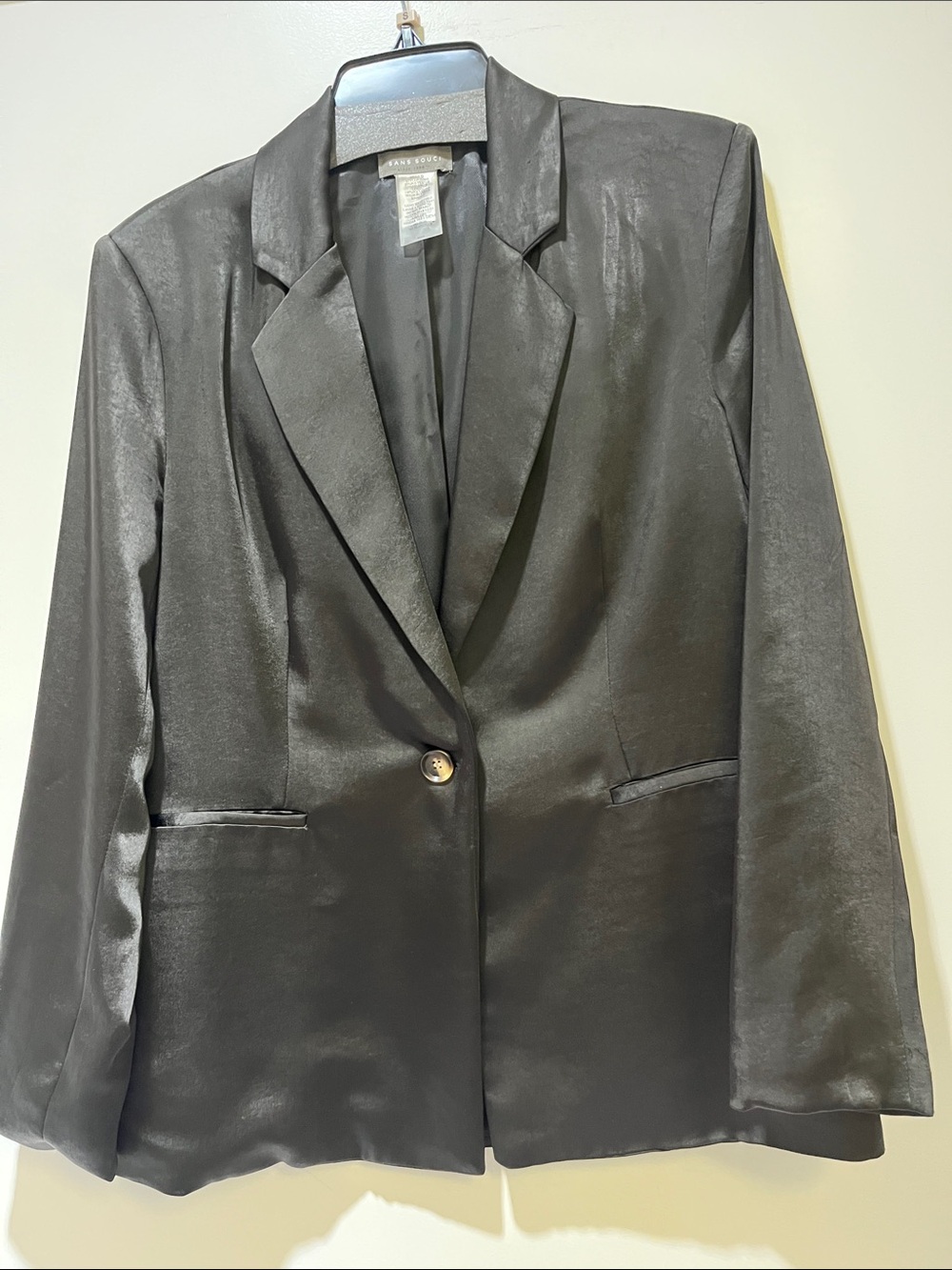 Sans Souci Brown Satin  Single-Button Blazer  Size Small NWOTs